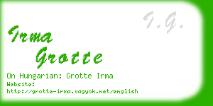 irma grotte business card